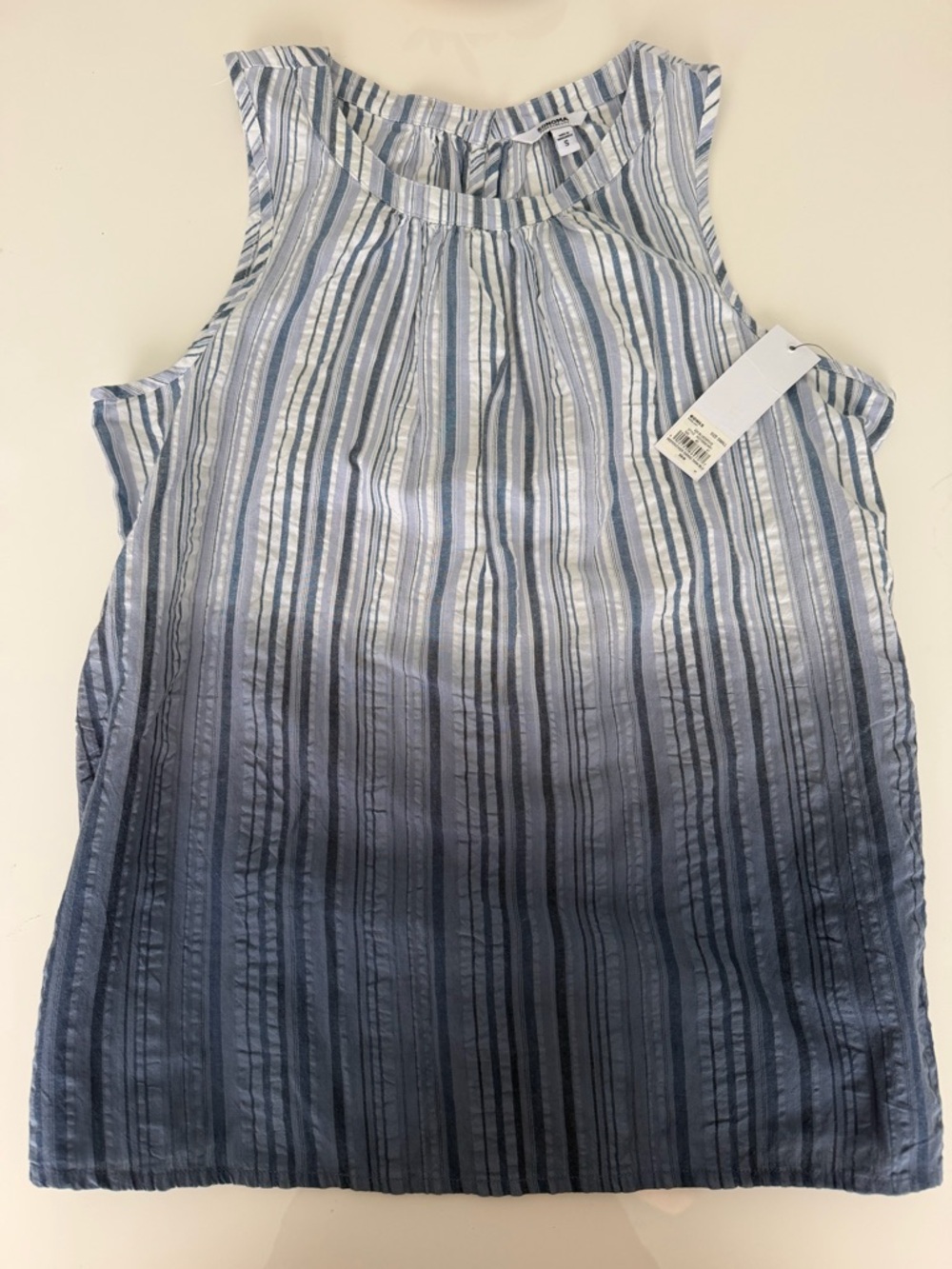 Sonoma blue and white striped button-up shirt